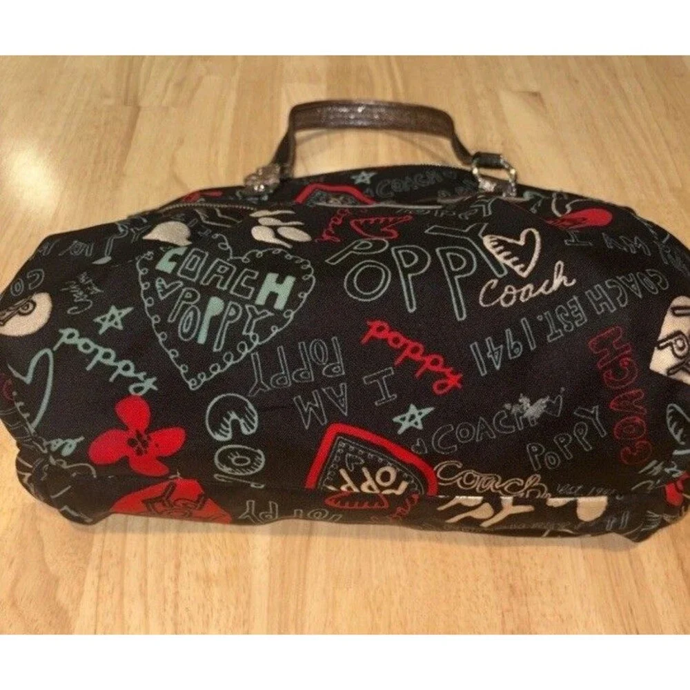 Coach Poppy G1020-16052 Large Glam Tote W Graffiti Print Tote READ